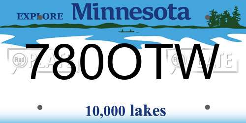 780OTW Minnesota License Plate