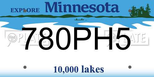 780PH5 Minnesota License Plate