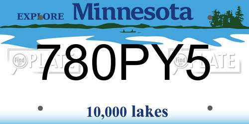 780PY5 Minnesota License Plate