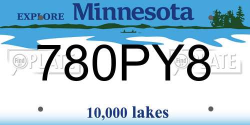 780PY8 Minnesota License Plate