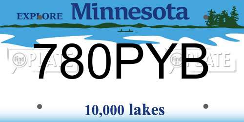 780PYB Minnesota License Plate