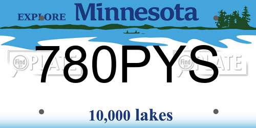 780PYS Minnesota License Plate