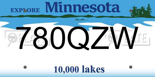 780QZW Minnesota License Plate