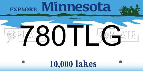 780TLG Minnesota License Plate