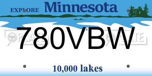 780VBW Minnesota License Plate