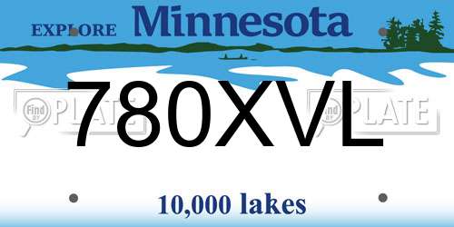 780XVL Minnesota License Plate