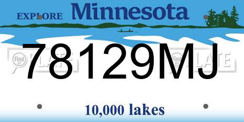 78129MJ Minnesota License Plate