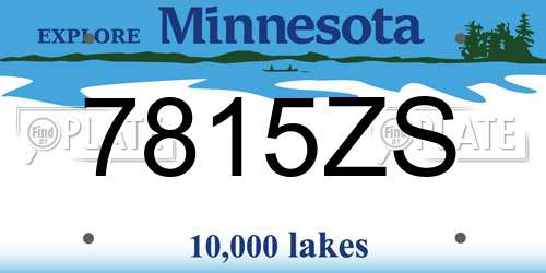 7815ZS Minnesota License Plate