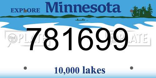 781699 Minnesota License Plate