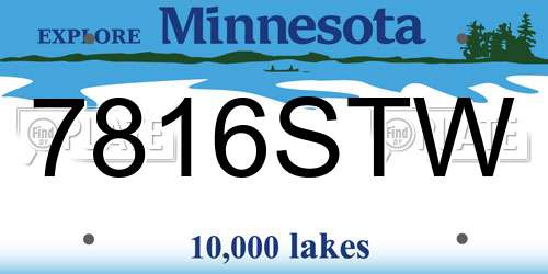 7816STW Minnesota License Plate