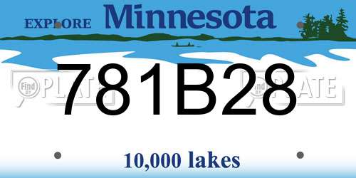 781B28 Minnesota License Plate