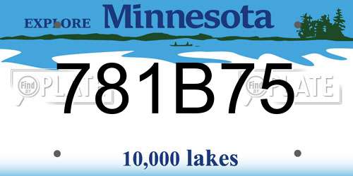 781B75 Minnesota License Plate