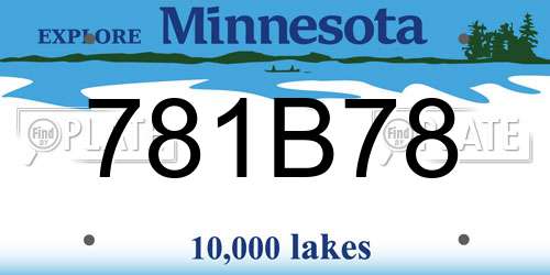 781B78 Minnesota License Plate