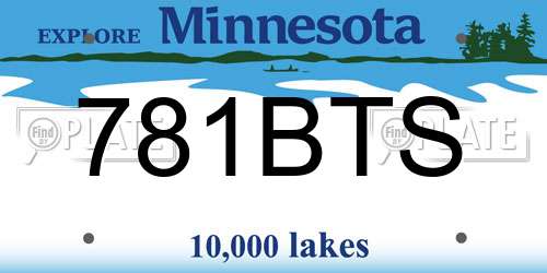 781BTS Minnesota License Plate