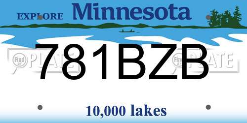 781BZB Minnesota License Plate