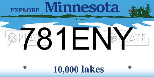 781ENY Minnesota License Plate