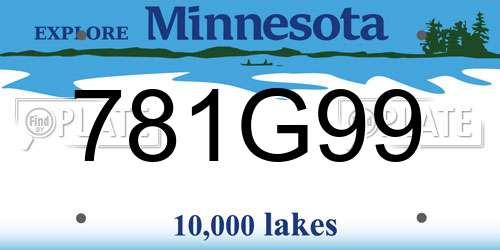 781G99 Minnesota License Plate