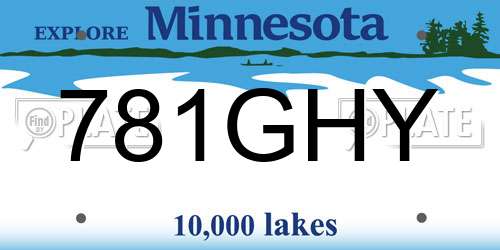 781GHY Minnesota License Plate
