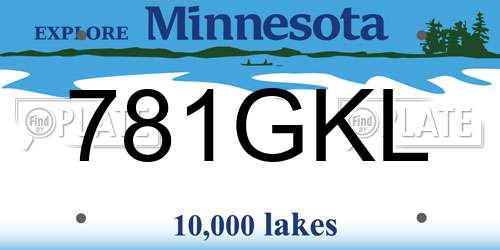 781GKL Minnesota License Plate