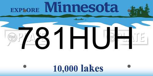 781HUH Minnesota License Plate