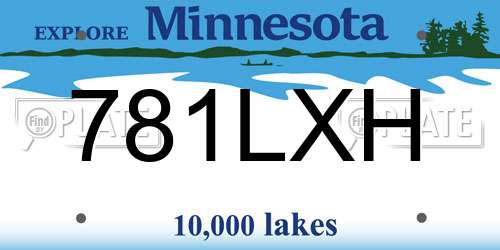 781LXH Minnesota License Plate