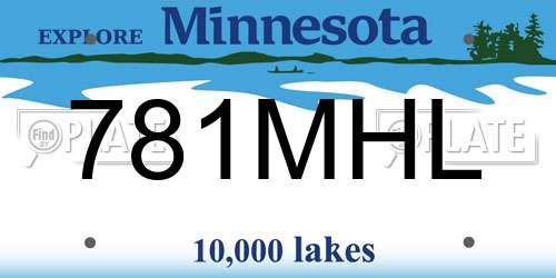 781MHL Minnesota License Plate