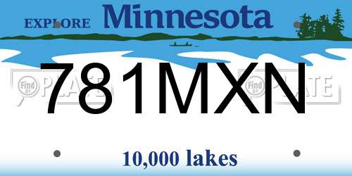 781MXN Minnesota License Plate