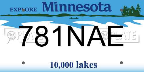 781NAE Minnesota License Plate