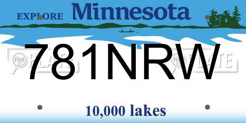 781NRW Minnesota License Plate
