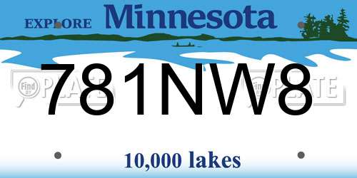 781NW8 Minnesota License Plate
