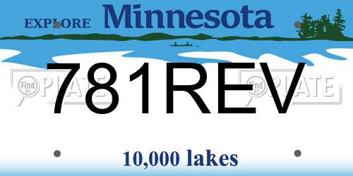 781REV Minnesota License Plate