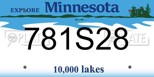 781S28 Minnesota License Plate