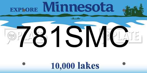 781SMC Minnesota License Plate