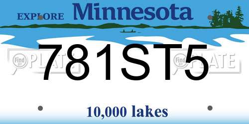 781ST5 Minnesota License Plate