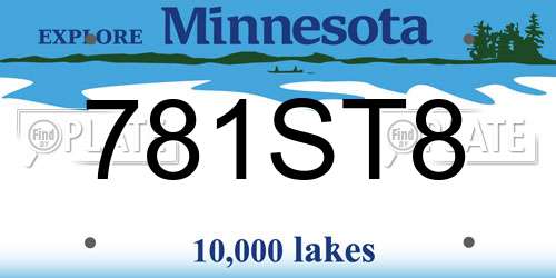 781ST8 Minnesota License Plate