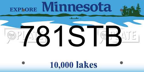 781STB Minnesota License Plate