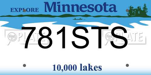 781STS Minnesota License Plate