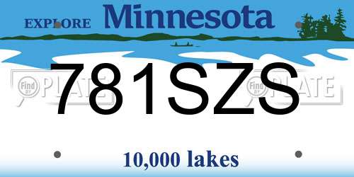 781SZS Minnesota License Plate