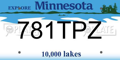 781TPZ Minnesota License Plate