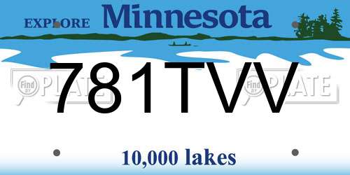 781TVV Minnesota License Plate