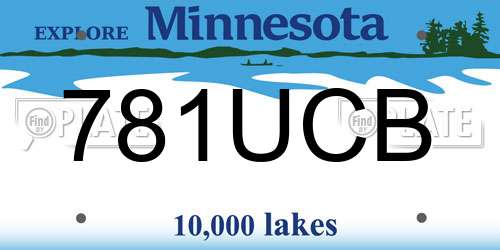 781UCB Minnesota License Plate