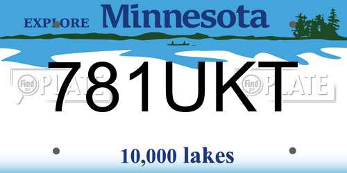 781UKT Minnesota License Plate