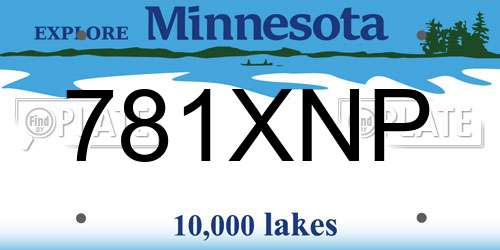 781XNP Minnesota License Plate