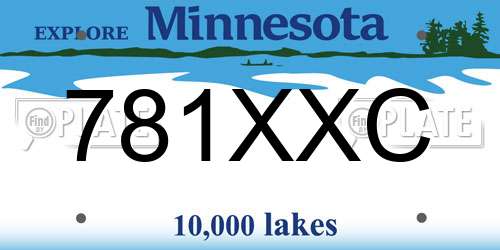 781XXC Minnesota License Plate