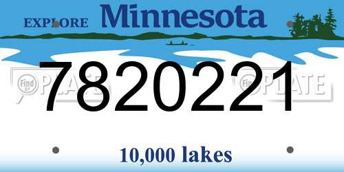 7820221 Minnesota License Plate