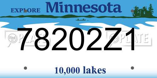 78202Z1 Minnesota License Plate