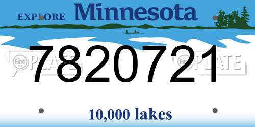 7820721 Minnesota License Plate