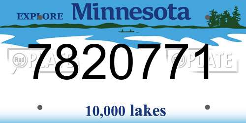 7820771 Minnesota License Plate