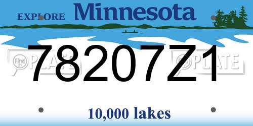 78207Z1 Minnesota License Plate