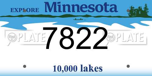 7822 Minnesota License Plate